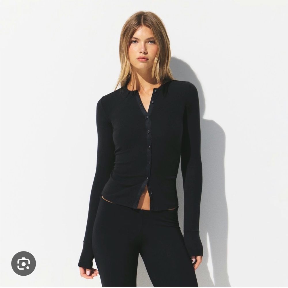 SKIMS Black Long Sleeve Cardigan